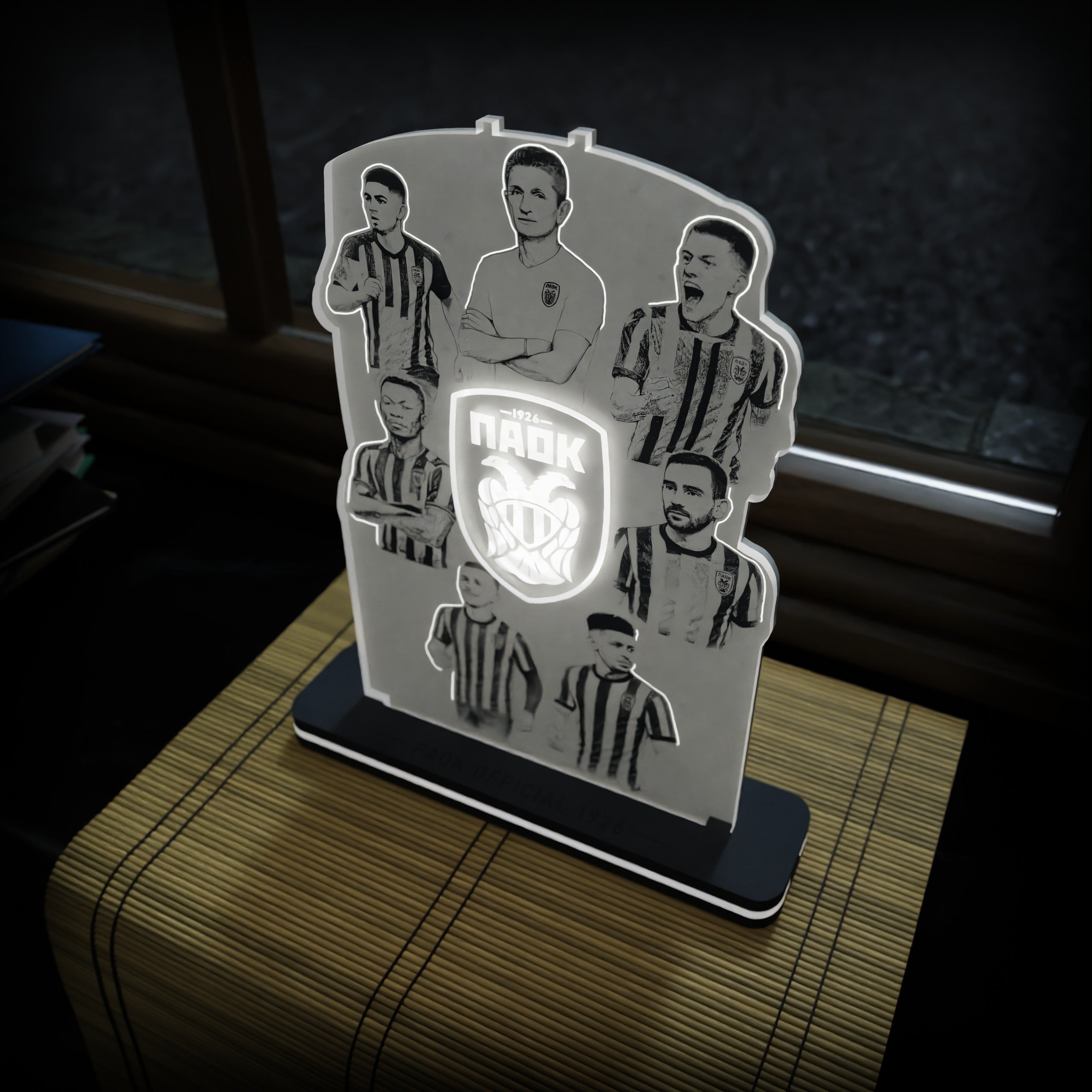 "PAOK Team Season 25-26" |Επιτραπέζιο Led με Προσωπογραφίες Παικτών