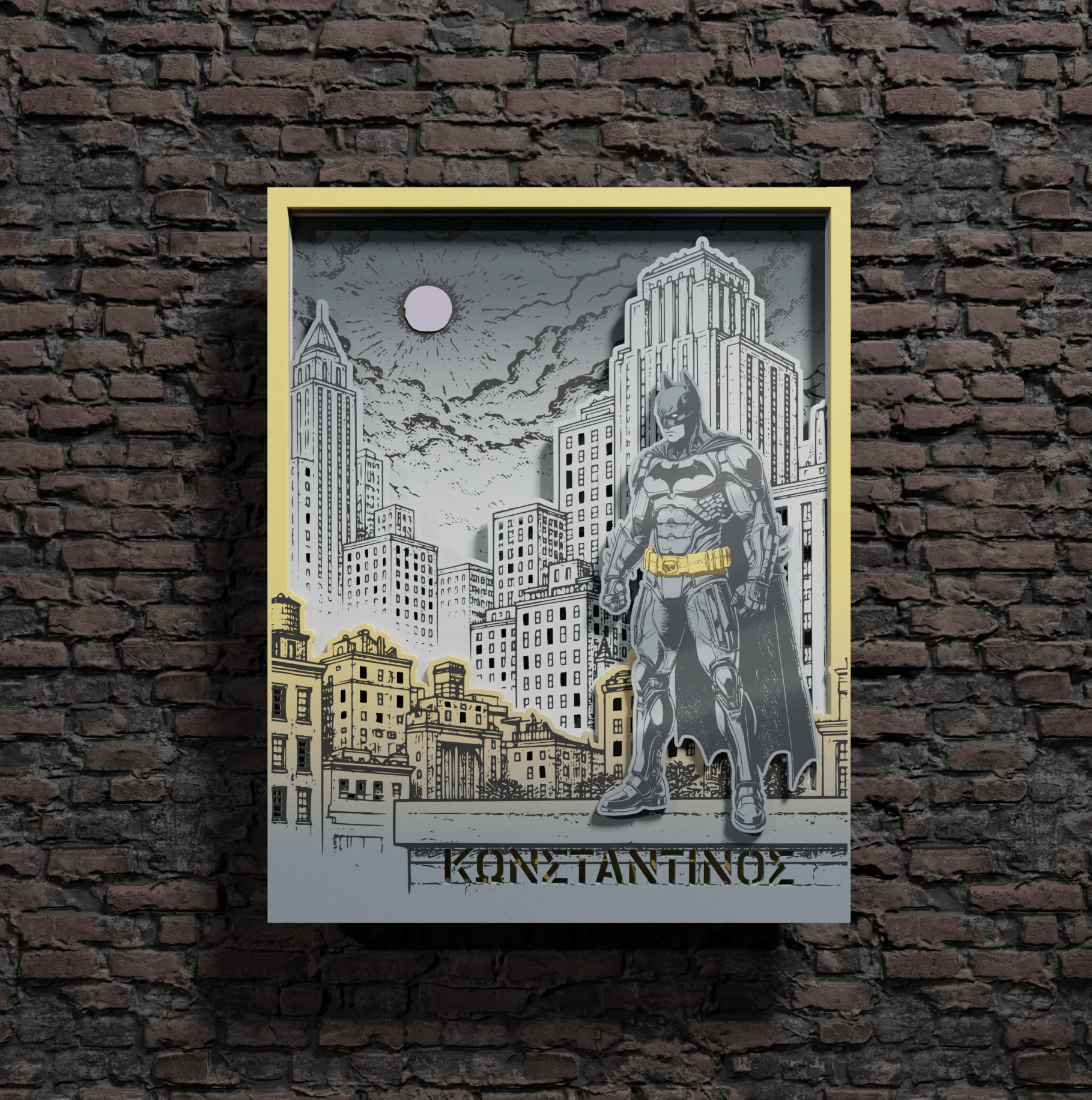 Φωτιζόμενο Κάδρο “Dark Hero-Μπάτμαν” με Όνομα