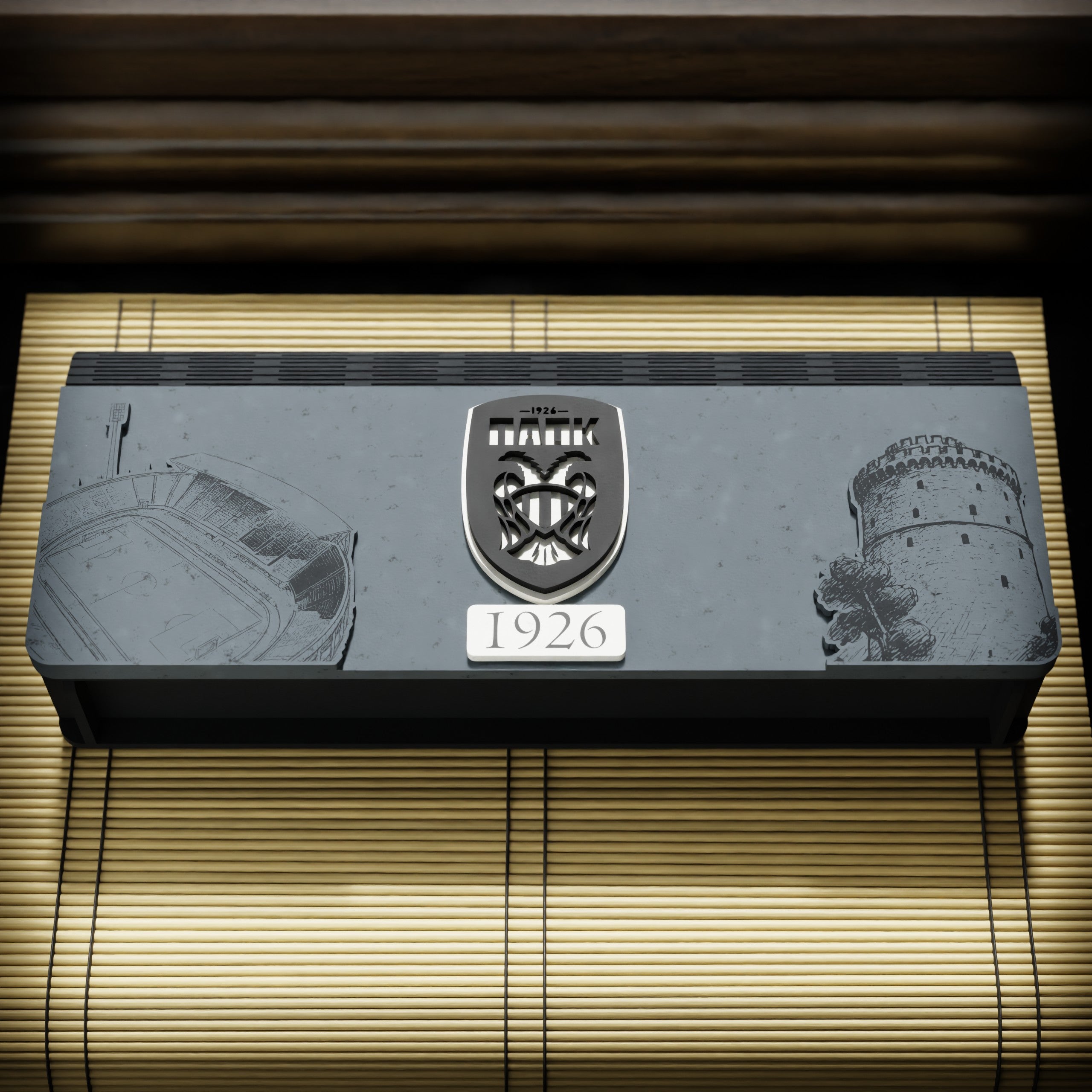 "Paok 3D LOGO"| Ξύλινη Κασετίνα με λογότυπο σε τρισδιάστατη αισθητική