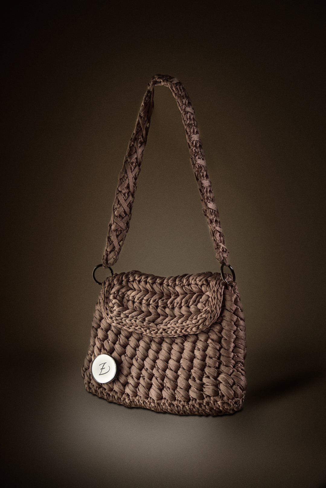 SATIN LATTE BRAID| Handmade Personalized Statement Bag με λουράκι (δυνατότητα προσωποποίησης)