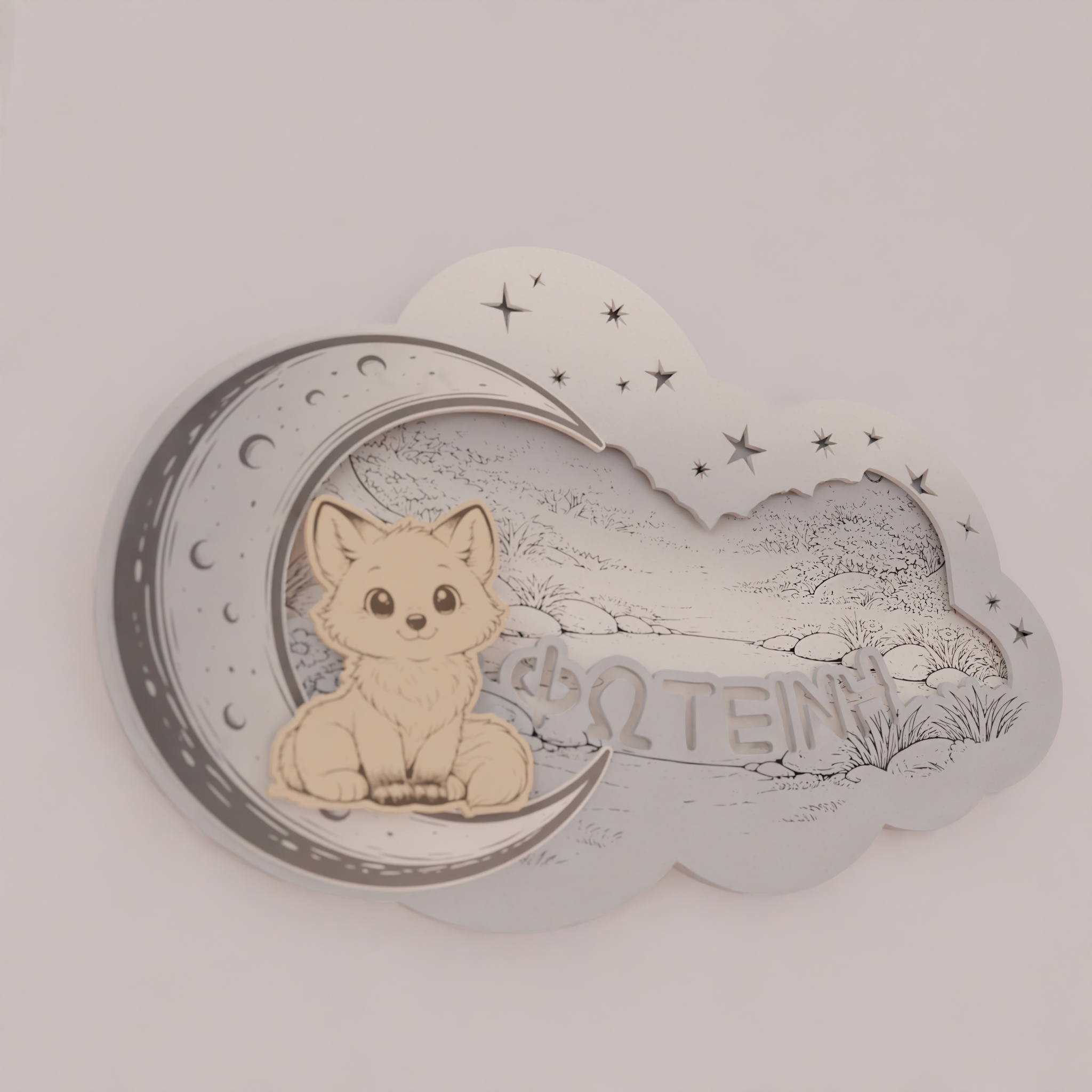 “Little Fox – Μικρή Αλεπουδίτσα“|Σετ Πασχαλινή Λαμπάδα & Επιτοίχιο Φωτιστικό με Όνομα