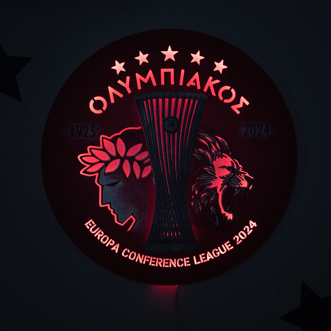 ΣΕΤ| Πασχαλινή Λαμπάδα "Ολυμπιακός" με μπρελόκ "Γήπεδο Καραϊσκάκη" & Φωτιστικό Τοίχου  "Κυπελλούχος"