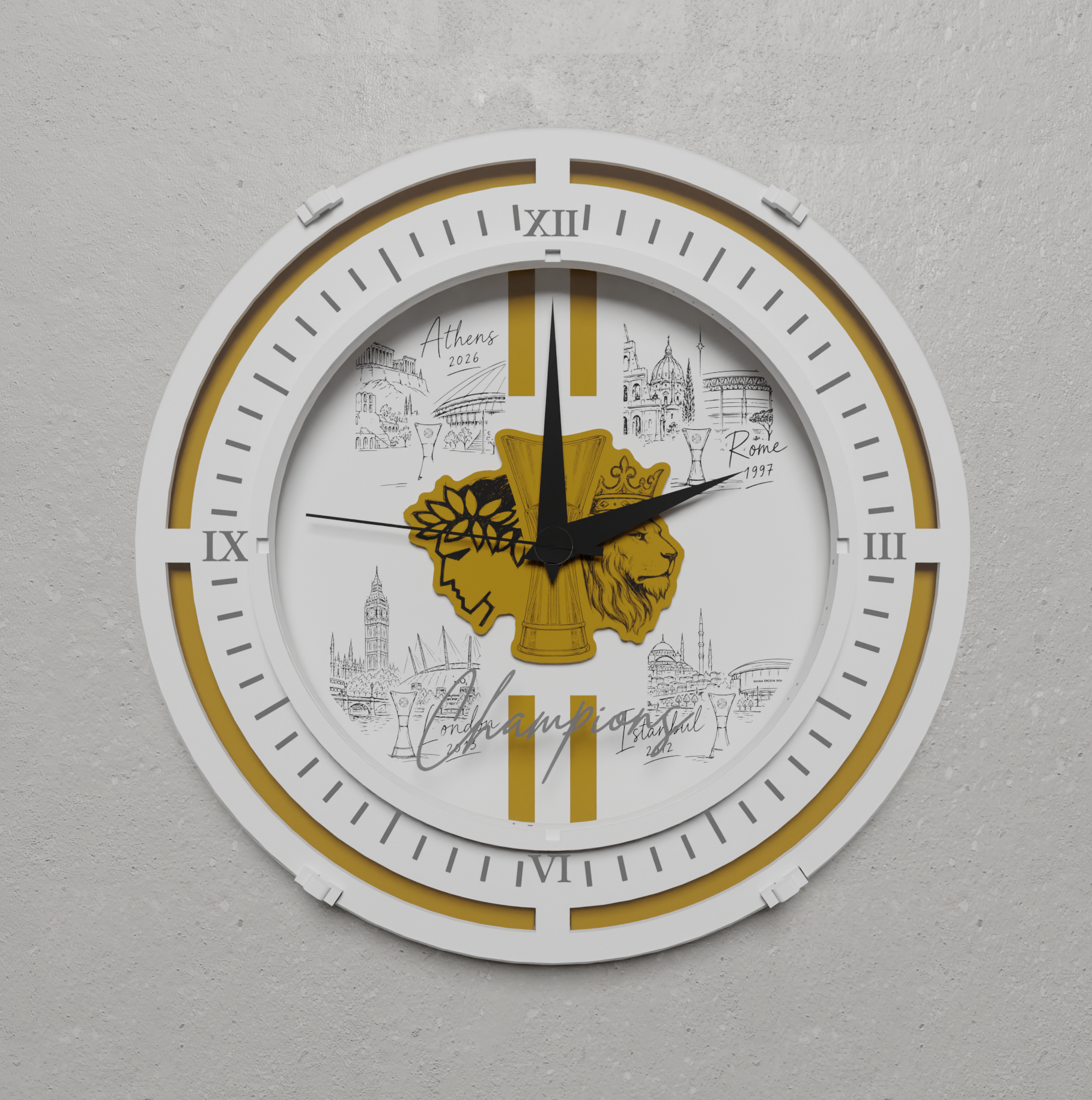 Επιτοίχιο Φωτιζόμενο Ρολόι " Thrilos Legend Champions '26"