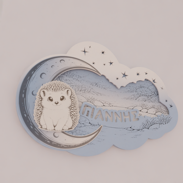 "Cute Hedgehog" | Επιτοίχιο Φωτιστικό σε θέμα "Γλυκό Σκατζοχοιράκι" με όνομα