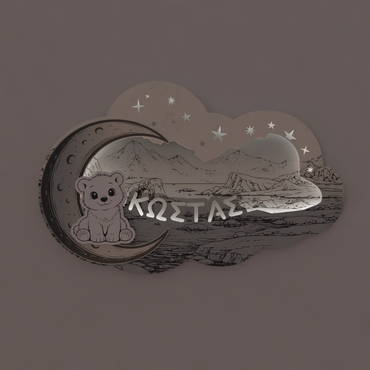 "Little Polar Bear" | Επιτοίχιο Φωτιστικό σε θέμα Πολική Αρκουδίτσα με όνομα