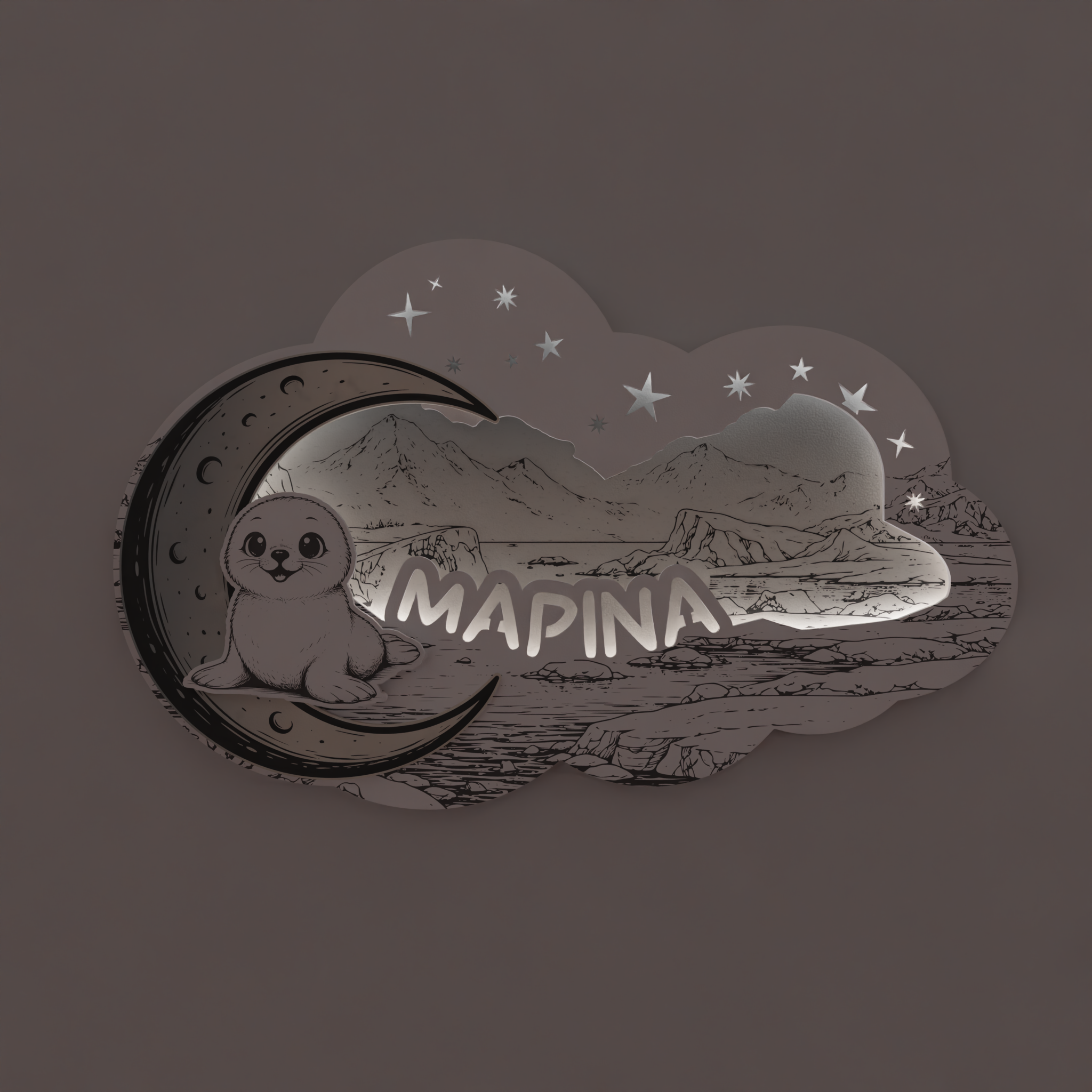 “Little Seal – Μικρή Φώκια”|Σετ Πασχαλινή Λαμπάδα & Επιτοίχιο Φωτιστικό με Όνομα