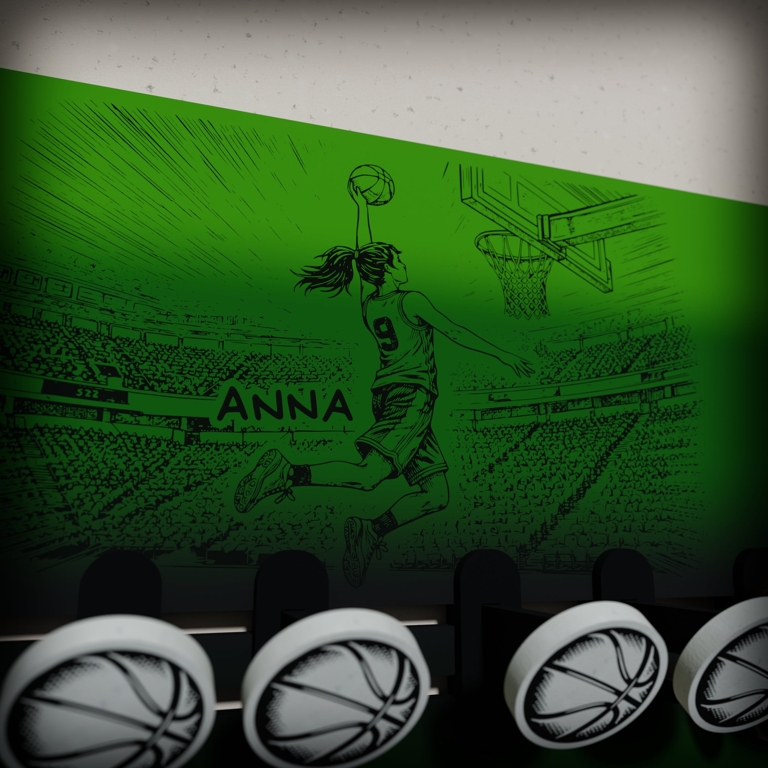 Κρεμάστρα Τοίχου "Basketball" με Όνομα (36*20,5cm)