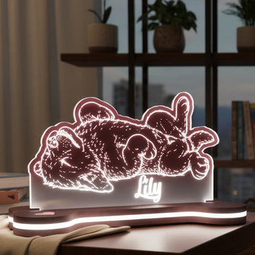 Επιτραπέζιο Προσωποποιημένο Led Φωτιστικό  "Relaxing Puppy"  με Όνομα