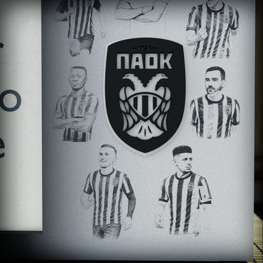 "PAOK Team Season 25-26" | Ξύλινη Κορνίζα με προσωπογραφίες παικτών
