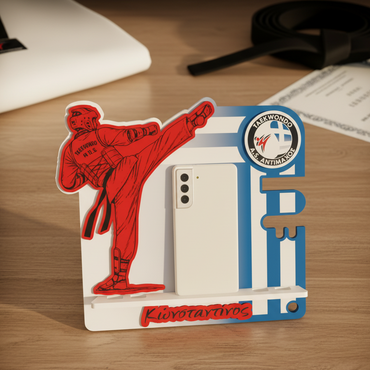 Βάση Tablet/Smartphone “TAE KWON DO” με Όνομα & Δυνατότητα Προσθήκης Σήματος / Συλλόγου