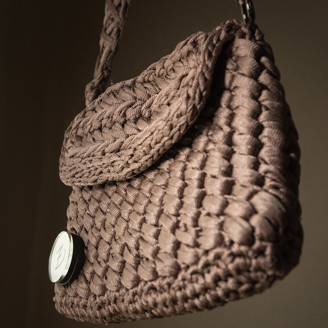 SATIN LATTE BRAID| Handmade Personalized Statement Bag με λουράκι (δυνατότητα προσωποποίησης)
