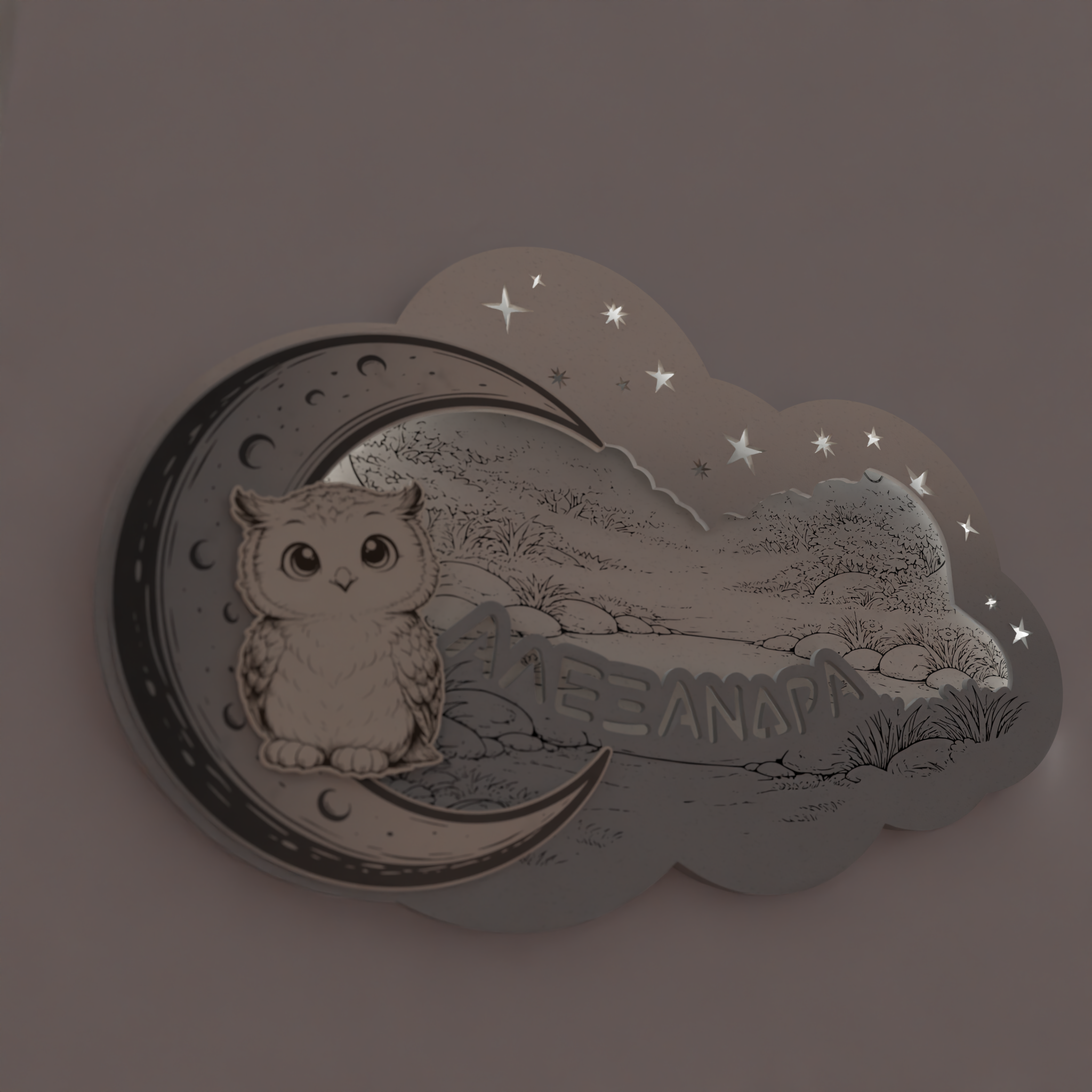 Cute Owl- Γλυκιά Κουκουβάγια |Σετ Πασχαλινή Λαμπάδα & Επιτοίχιο Φωτιστικό με Όνομα