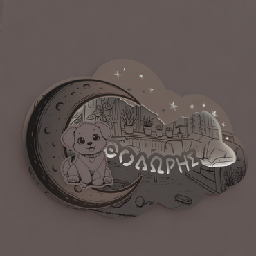 "Cute Puppy" | Επιτοίχιο Φωτιστικό με όνομα  σε θέμα "Κουταβάκι"