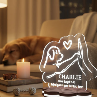 Επιτραπέζιο Προσωποποιημένο LED Φωτιστικό  “Puppy Love” με Όνομα της Επιλογής σας