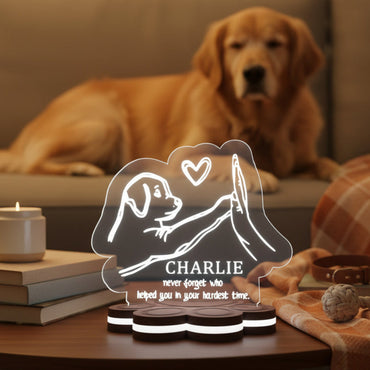 Επιτραπέζιο Προσωποποιημένο LED Φωτιστικό  “Puppy Love” με Όνομα της Επιλογής σας