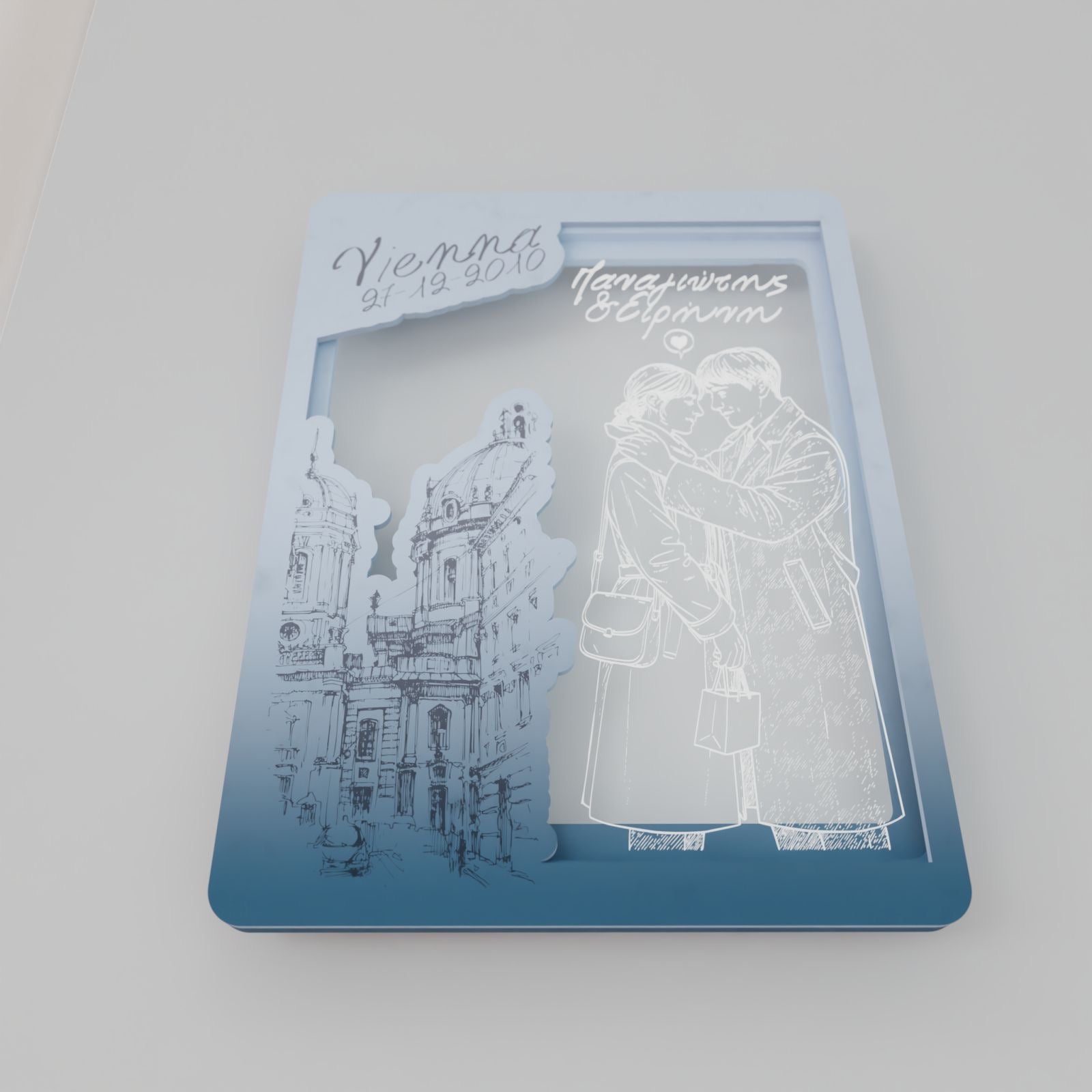 Επιτοίχιο Προσωποποιημένο Κάδρο "Lovers in Vienna"