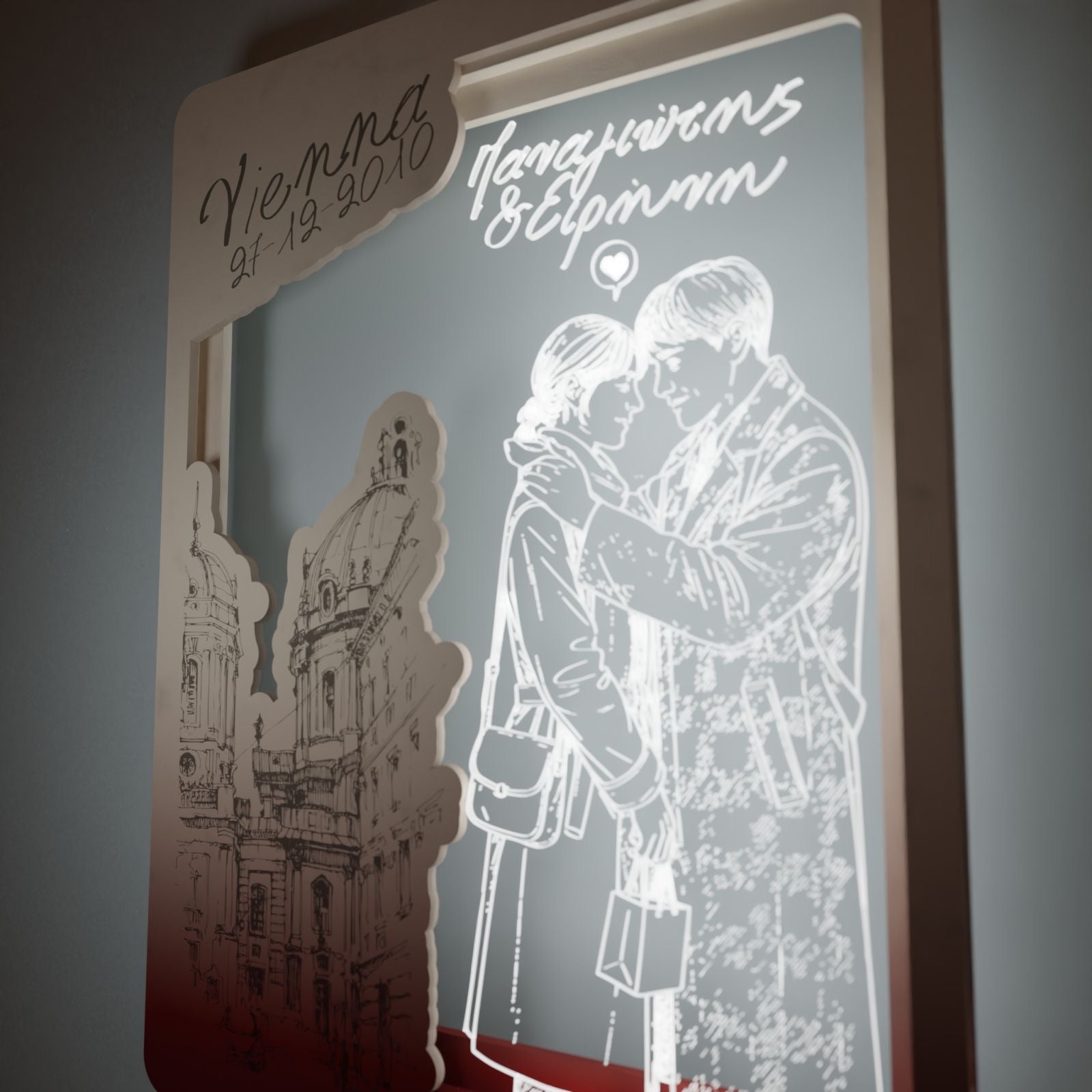 Επιτοίχιο Προσωποποιημένο Κάδρο "Lovers in Vienna"