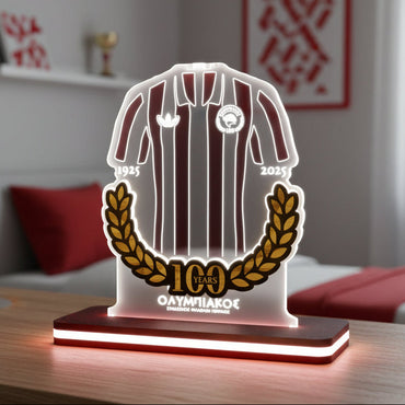 "RED 100 YEARS"|Επιτραπέζιο Led Φωτιστικό με συνδυασμό ξύλου και πλέξιγκλας