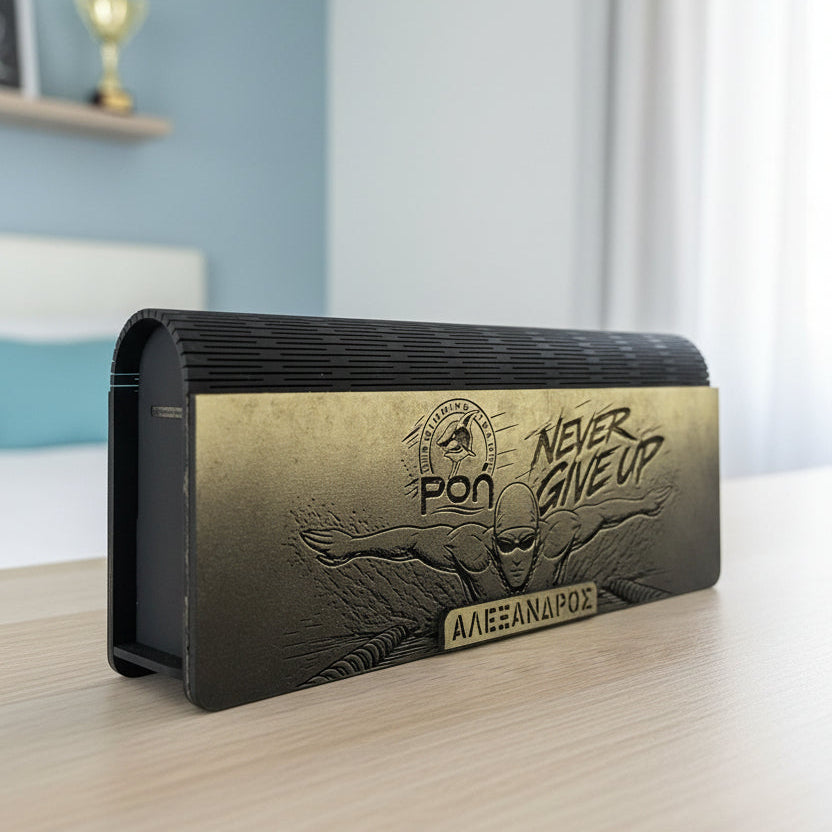 Ξύλινη Κασετίνα "Swimmer" με Όνομα & Δυνατότητα προσθήκης σήματος/συλλόγου (26 * 12cm)