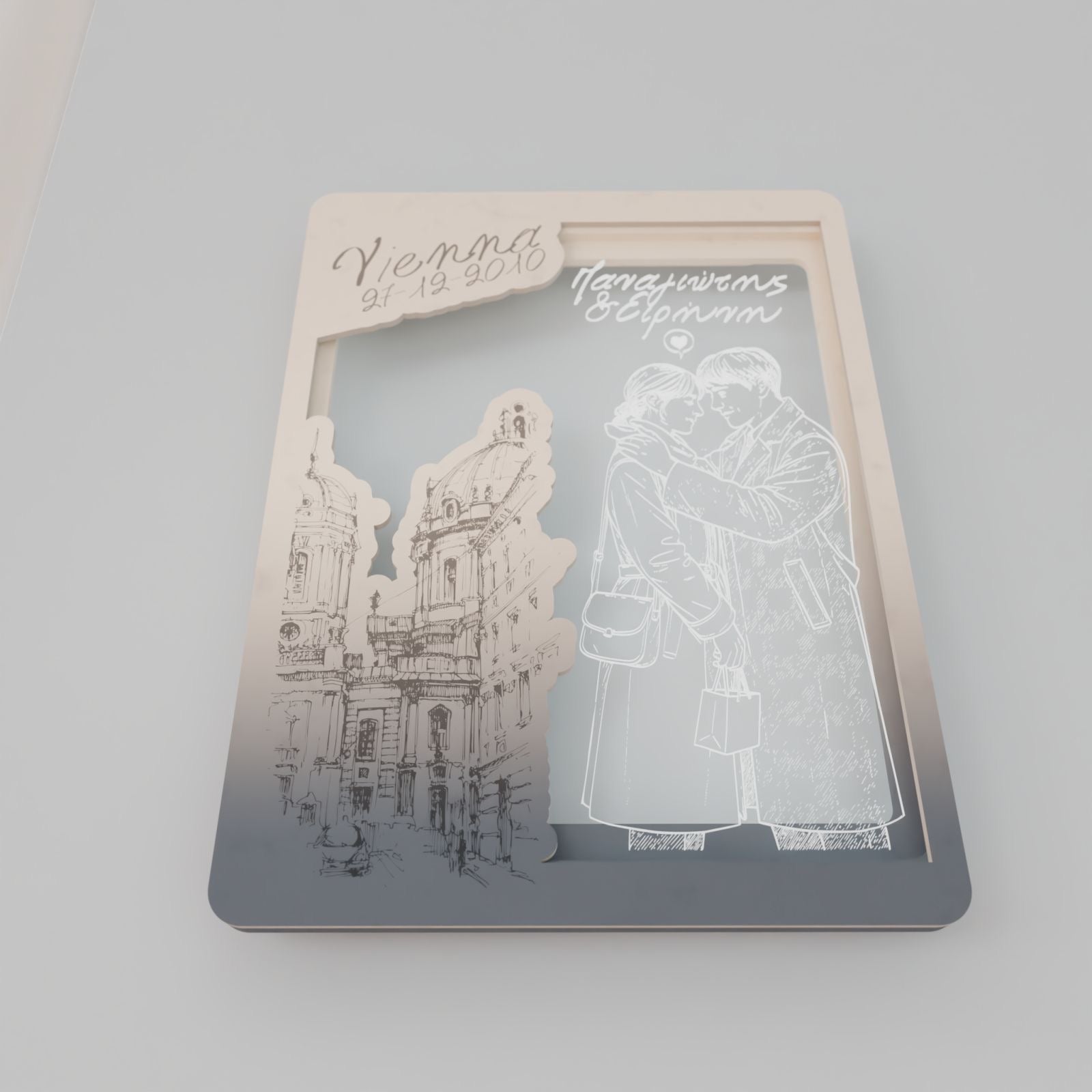 Επιτοίχιο Προσωποποιημένο Κάδρο "Lovers in Vienna"