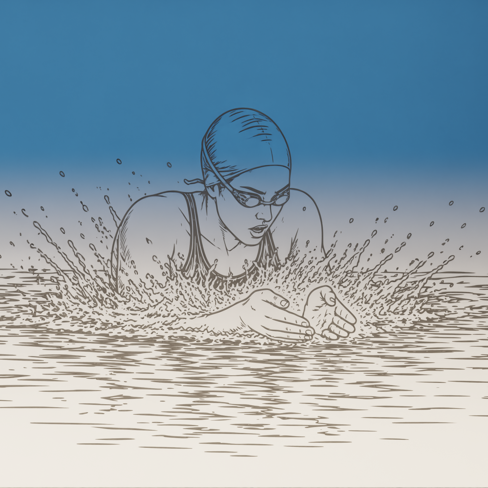 Ξύλινη Κασετίνα "Swimmer" με Όνομα & Δυνατότητα προσθήκης σήματος/συλλόγου (26 * 12cm)