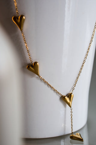 Κολιέ "Little Golden Hearts" επιχρυσωμένο ατσάλι