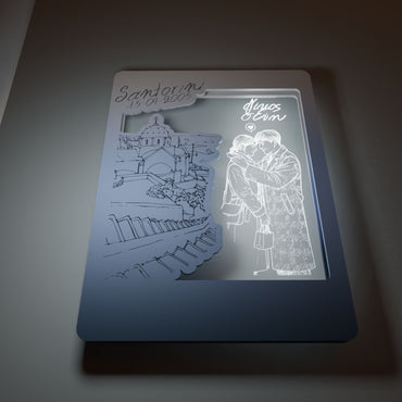 Επιτοίχιο Προσωποποιημένο Κάδρο "Lovers in Santorini"