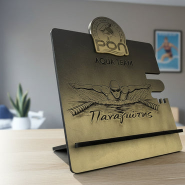 Βάση Tablet/Smartphone  "Swimmer" με Όνομα & Δυνατότητα προσθήκης σήματος/σύλλογου