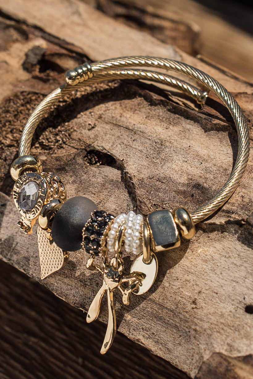 Βραχιόλι με charms "Gold & Black"