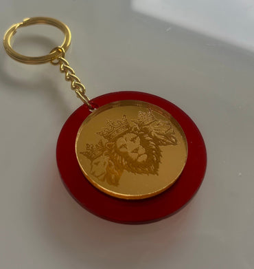 Μπρελόκ Red-Gold Plexiglass "Thrilos Legend" με όνομα στην πίσω όψη