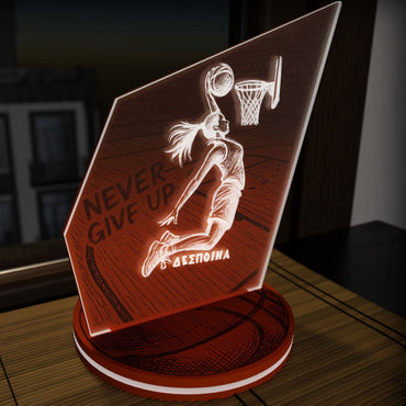 "Never Give Up" Light Collection| Επιτραπέζιο Φωτιστικό  Female "Basketball Player"