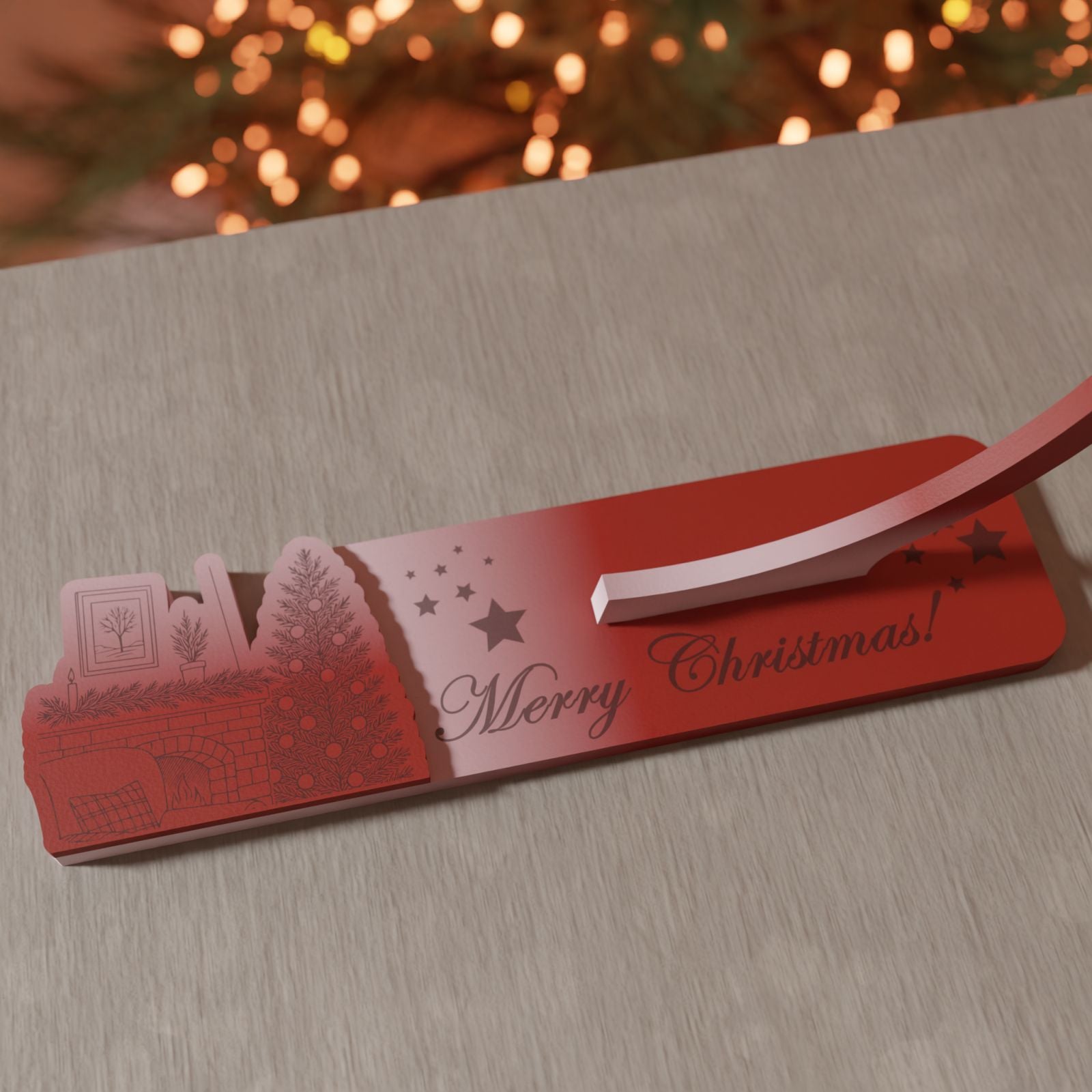 Ξύλινη Βάση για Κρεμαστή Μπάλα "Home for Christmas"|20cm*22cm