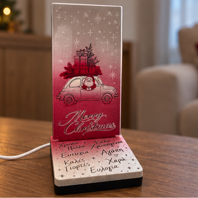 Mini Led "Santa Tree Car"(14.5cm * 7cm)