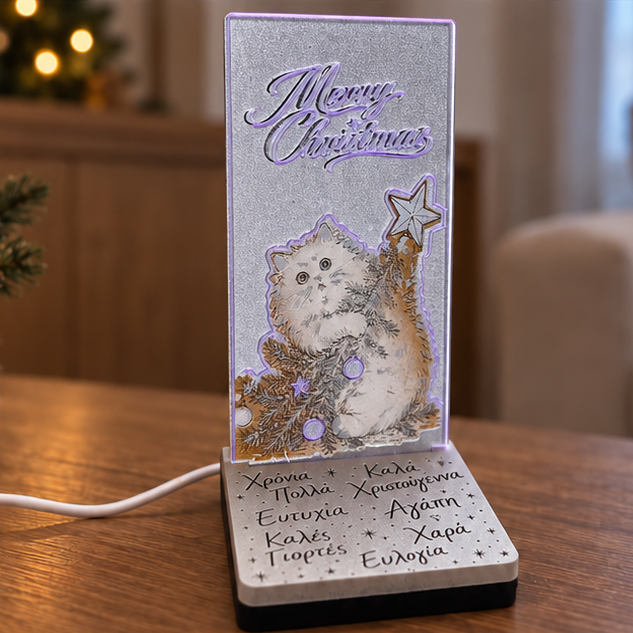 Mini Led "Christmas Kitty Trouble" (14.5cm * 7cm)