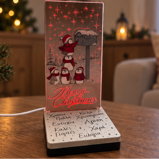 Mini Led "Penguins Santa's Letter" (14.5cm * 7cm)