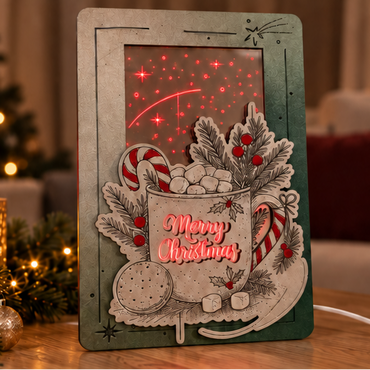 Φωτιζόμενο Καδράκι Led "Christmas Hot Chocolate"