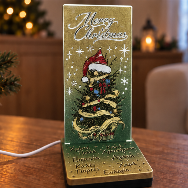 Mini Led "Christmas Tree Santa's Hat"(14.5cm * 7cm)
