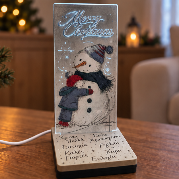 Mini Led "Snowman's Hug" (14.5cm * 7cm)