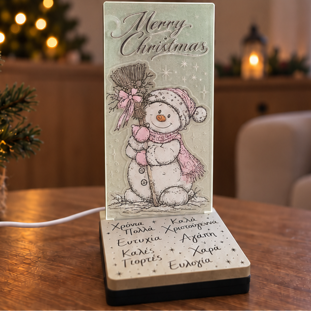 Mini Led "Happy Snowman" (14.5cm * 7cm)