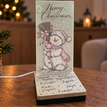 Mini Led "Happy Snowman" (14.5cm * 7cm)