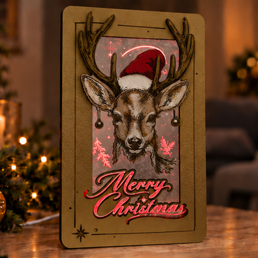 Φωτιζόμενο Καδράκι "Christmas Deer"