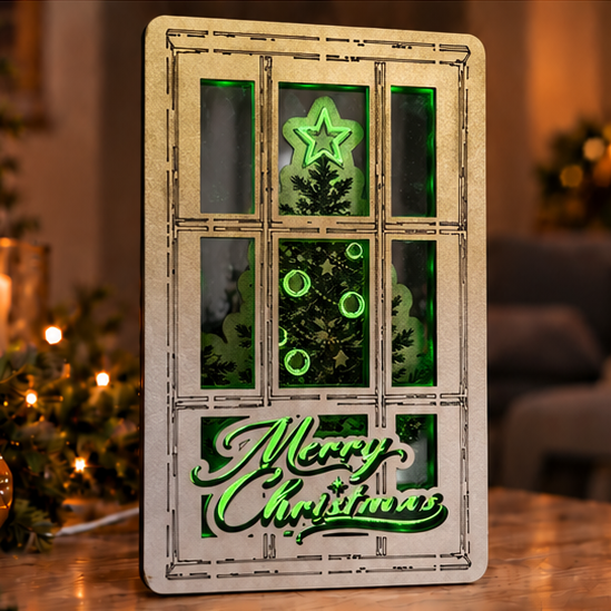 Φωτιζόμενο Καδράκι "Christmas Window Tree"