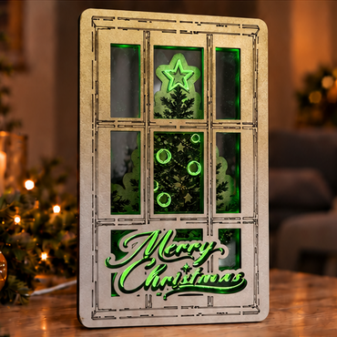 Φωτιζόμενο Καδράκι "Christmas Window Tree"
