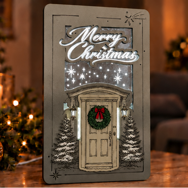 Φωτιζόμενο Καδράκι  "Christmas Door"