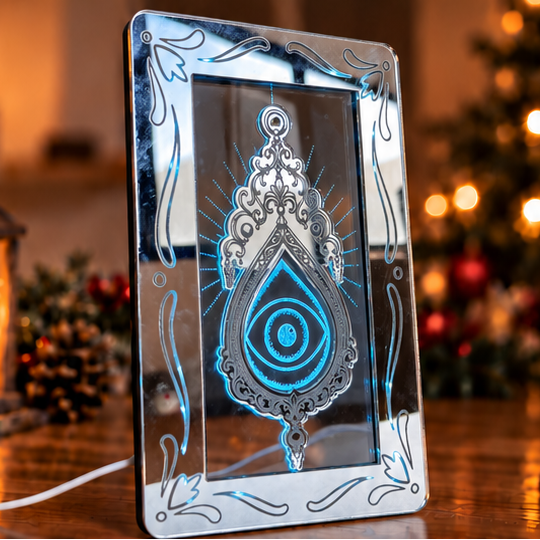 Φωτιζόμενο Κάδρο Plexiglass Γούρι "Magical Eye Silver"