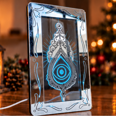 Φωτιζόμενο Κάδρο Plexiglass Γούρι "Magical Eye Silver"