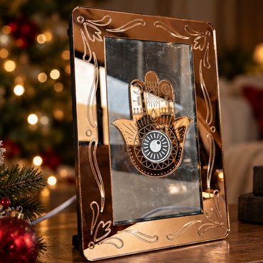 Φωτιζόμενο Κάδρο "Γούρι Lucky Hand Bronze Plexiglass"