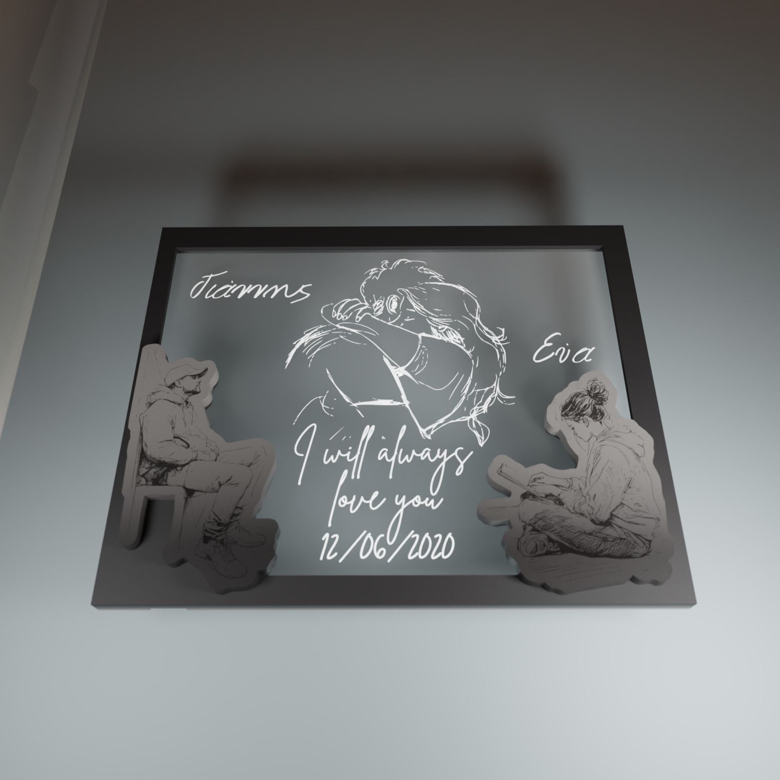 Επιτοίχιο Φωτιζόμενο Προσωποποιημένο Κάδρο "Light Up my World"