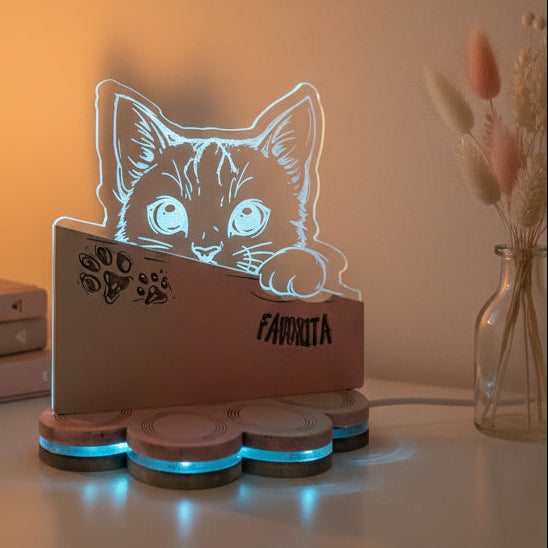 Επιτραπέζιο Προσωποποιημένο Led  Φωτιστικό "Kitty" με Όνομα