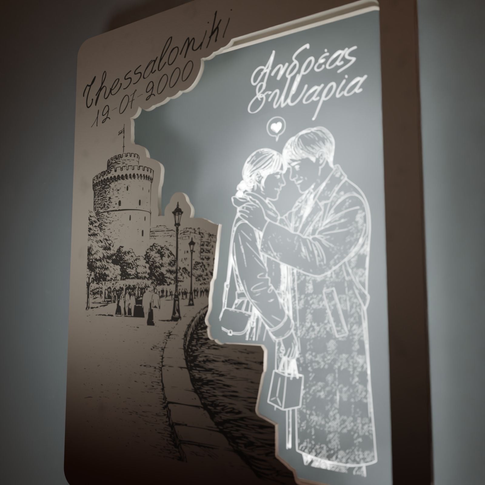 Επιτοίχιο Προσωποποιημένο Κάδρο "Lovers in Thessaloniki"